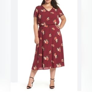 Wayf floral blouson dress XL